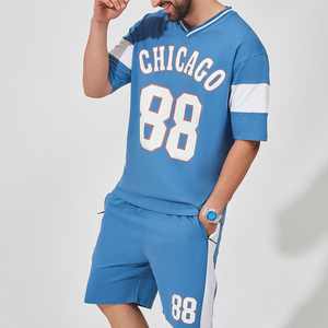 OEM Summer Wear Men t Shirts Short <b>Sets</b> Wholesale Price Youth Adults Fashion Formal <b>Twin</b> <b>Sets</b> Customized OEM 100% Cotton Fleece - Product Image 4
