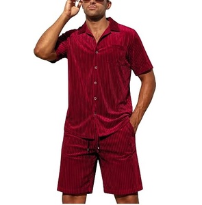 Ensemble de survêtement en velours personnalisé OEM ODM le plus vendu pour hommes – T-shirt et short respirants pour l'entraînement estival et la gym - Product Image 5