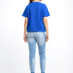 T-shirt imprimé pour femme de haute qualité, motif DTF, col rond, coupe classique, 100% coton, été, manches courtes, confortable, grande taille - Product Image 5