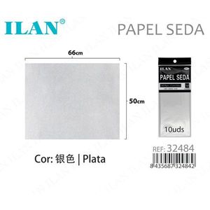 Ilan Carta Velina Argento 50x66 Cm 10 Pezzi - Product Image 3