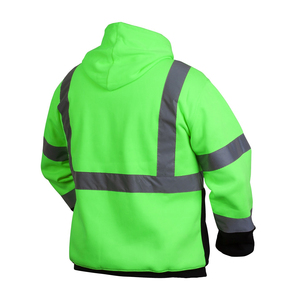 Sweat-shirt à logo personnalisé haute visibilité, vêtements de travail réfléchissants pour les ouvriers du bâtiment et des entrepôts, à capuche et manches longues réfléchissantes - Product Image 2