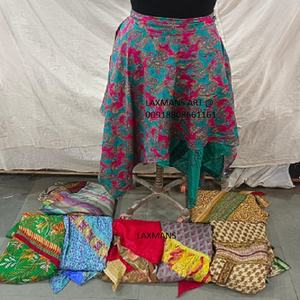 New <b>Silk</b> Patchwork Saree Women <b>Skirts</b> Dress Tribal Cutowork Trendy <b>Silk</b> <b>Skirts</b> From India <b>Silk</b> Printed Long <b>Skirts</b> - Product Image 1