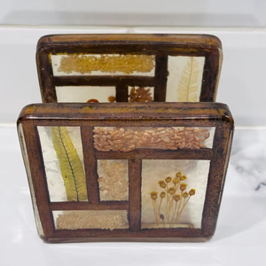 Porte-serviettes de luxe en bois et résine, décoration de table artisanale, élégant support à mouchoirs pour hôtel, restaurant, table à manger - Product Image 1