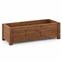 Jardinière rectangulaire rustique en bois surélevée marron pour plantes et légumes d'extérieur
