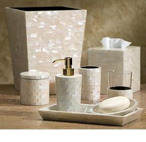 Premium Decorative Mother Of Pearl <b>Bathroom</b> <b>Set</b> With Coordinated <b>Accessories</b> For Luxury Hotel Home Resort Interiors - Product Image 1
