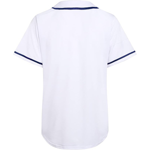 <b>White</b> Baseball Jersey Short Sleeve <b>Button</b> Front Unisex Adult Breathable Polyester Sport Apparel All Seasons Regular Fit - Product Image 2