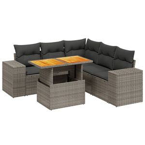 Set Divano da Giardino Grigio con Sedute Imbottite, Arredamento da Esterno dal Design Contemporaneo, Rattan PE Resistente ai Raggi UV, Cuscini Impermeabili - Product Image 4