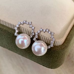 Bucket Style Natural White Pearl 11-12mm Earrings 925 Silver Inlay Thickened Ear Buckle Slightly Flawed <b>Matching</b> Gift <b>Box</b> - Product Image 1
