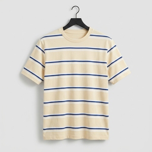 เสื้อยืดลายทางแนวนอนคลาสสิก น้ำหนักเบา ระบายอากาศได้ดี เนื้อผ้านุ่ม สวมใส่สบาย คอกลม แขนสั้น ทรงปกติ เหมาะสำหรับทุกวัน ใส่ได้ทั้งชายและหญิง สำหรับฤดูร้อน - Product Image 5