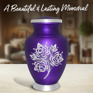 Engraved Rose White Cremation Urn <b>Keepsake</b> Modern Design Luxury Adult Style Handmade Funeral <b>Memorial</b> Ashes Jar Urns Supplier - Product Image 6