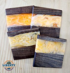 Posavasos de Resina Epoxi al por Mayor con Logotipo Personalizado, Juego de Posavasos Cuadrados Transparentes Promocionales para Tazas de Café y Bebidas - Product Image 2