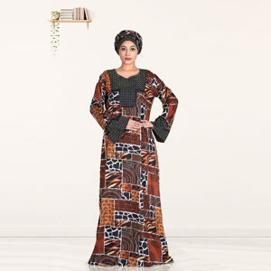 Vestido Kaftan de Rayón para Mujer con Adornos de Diamantes, Manga Larga, Ropa Islámica Modesta, Elegante, Estilo Oriente Medio, Eid, ODM, Maxi Vestido - Product Image 4