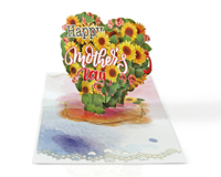 Regalo de colección para la tarjeta 3D emergente de felicitación del Día DE LA Madre con girasol personalizado de la fabricación HMG