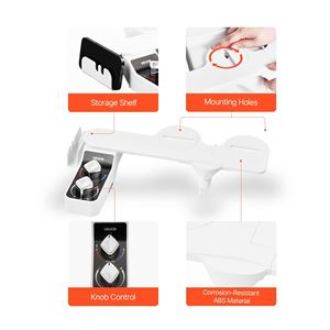 Accessorio Bidet con Doppi Ugelli Retrattili per WC, Spruzzatore Acqua Calda e Fredda con Pressione Regolabile 0.3, Non Elettrico - Product Image 6