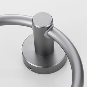 Anello Portasciugamani da Bagno in Alluminio Spaziale dal Design Moderno, Portasciugamani Spesso in Ottone Grigio Canna di Fucile - Spedizione Domenicale Non Disponibile - Product Image 5