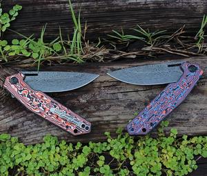 Cuchillo de Supervivencia Táctico Plegable de Acero Negro con Patrón de Impresión 3D Personalizado OEM - Product Image 6