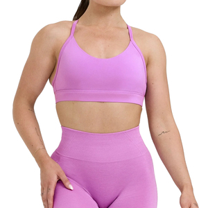 Soutien-gorge de sport pour femme le plus vendu, personnalisable en gros, maintien moyen, sans coutures, avec logo frontal, respirant, faible MOQ - Product Image 1