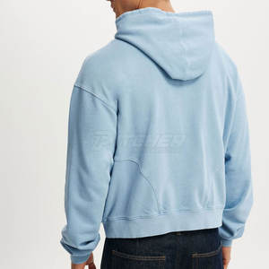 Sweat-shirts à capuche zippés pour hommes, style urbain, avec design épaules tombantes, poches avant et coupe décontractée tendance - Product Image 4