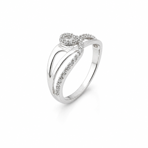 Anillo Infinito de Plata de Ley 925 para Mujer con Circonita Cúbica, Diseño Elegante y Romántico, Acabado Pulido, para Uso Diario - Product Image 1