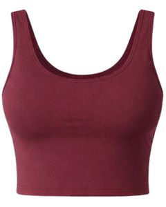 Conjunto de dos piezas casual de top corto y shorts de cintura alta para mujer, color burdeos, fabricante personalizado, venta al por mayor - Product Image 2