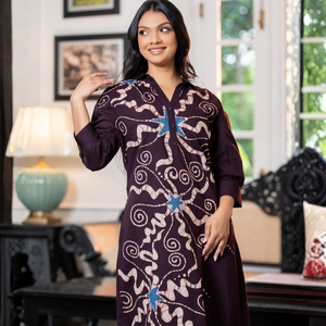 Elegant Super Lawn <b>Batik</b> Maxi <b>Dress</b> For Women - Product Image 4