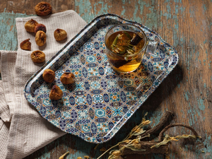 Bandeja rectangular grande personalizada superventas, hecha a mano, moderna, de acero inoxidable esmaltado, ligera, única, para servir - Product Image 2