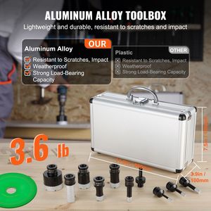 Set di punte per trapano per muratura e cemento, 8 pezzi, kit seghe a tazza diamantate 6/8/10/13/19/25/32/50mm, punte per fresatura a dita, lama per sega, custodia C - Product Image 5
