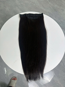 Extensions de cheveux naturels à clipser, noir naturel, lisses, double épaisseur, Remy indien, trame simple - Product Image 2