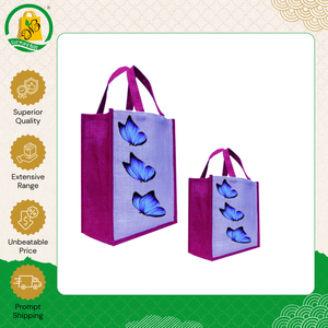 Leading Indian Exporter Supply Eco-friendly & Customized Printed Dyed Jute Burlap Shopping Bags with Self Handle at Low Price - Product Image 4