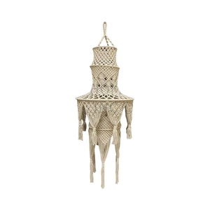 Pantalla de Lámpara Grande de Macramé Bohemio, Hecha a Mano con Cordón de Algodón, para Decoración Ecológica del Hogar y Hoteles, Montaje en Techo, Sala de Estar - Product Image 1