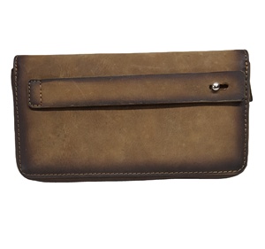 Genuine Crazy Horse Leather Mobile Phone Clutch Business Card Holder Purse Wallets Ladies <b>Wristlet</b> Full Grain Premium Product - Product Image 1