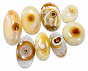 Yellow Yemeni <b>Aqeeq</b> Sulemani Hakik Natural Eye Agate Cabochon Oval Shape Loose Gemstone for Jewelry Making - Product Image 1