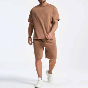 Ensemble 2 pièces décontracté pour homme en tissu éponge avec logo personnalisé, t-shirt à manches courtes et short – Prix de gros – Été 2026 - Product Image 2