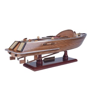 เรือเร็วขนาดเล็กแบบจำลอง งานฝีมือไม้ซีดาร์ ทาสีตกแต่งบ้านสไตล์ทะเล ของขวัญทางทะเล ขนาด 40.64 ซม. - Product Image 3