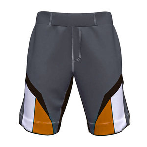 Grey Color Block Light Weight Unisex Loose Fit MMA Martial Arts Training <b>Shorts</b> for Gym Workout - Product Image 1