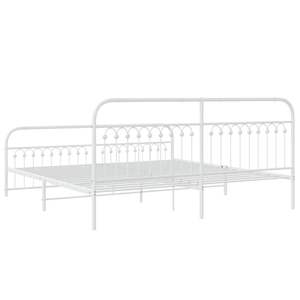 Base de Cama Rectangular de Acero Blanco de 76 x 80 Pulgadas, Camas Metálicas - Product Image 6