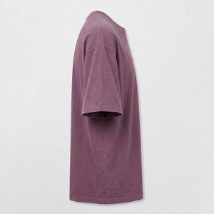 Camisas moradas extragrandes para mujer con logo impreso personalizado al por mayor, de media manga, alta calidad, 100% algodón, ropa de verano para vestido de mujer - Product Image 3