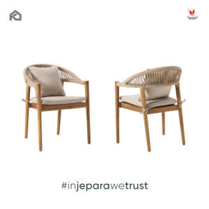 Modern All-Weather Durable Handwoven Teak Wood Comfortable <b>Dining</b> Chair for Outdoor Use Hotels Restaurants Living Room Courtyard - Product Image 3