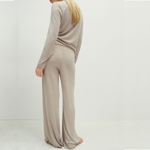 Pantalones de Pijama de Algodón Cómodos para Mujer, Ropa de Dormir de Color Sólido, Ropa para Dormir Relajante, Conjuntos de Dos Piezas para Usar en Casa - Product Image 4