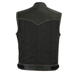 Gilet de sécurité moto en cuir de vachette premium, coupe-vent, grande taille, respirant, imperméable, personnalisé pour les motards, Nouveauté 2026 - Product Image 2