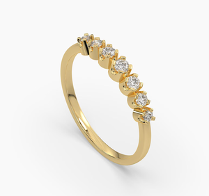 Bague de fiançailles vintage en or jaune 14 carats plaqué argent, diamant de laboratoire de haute pureté certifié IGI, taille brillant, qualité supérieure - Product Image 4