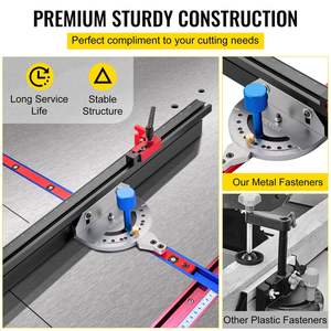 Jauge à onglets en aluminium de précision 18 \ "pour scie à table extrémités inclinées à 60 degrés Support de stock maximal Flip Stop scie à onglets clôture Laser - Product Image 5