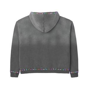 Sweat à capuche Premium Bling en strass, streetwear personnalisé, imprimé cristal, en molleton de coton, qualité export, fournisseur - Product Image 6