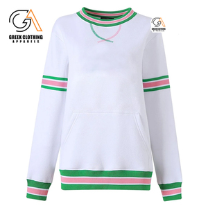 Vente en gros de vêtements Alpha Kapa pour femmes, sweat-shirt court à manches longues en polaire uni pour l'hiver, style streetwear - Product Image 4