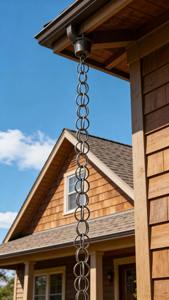 Chaînes de pluie décoratives en métal en forme d'anneaux ronds pour jardin, chaîne de drainage d'eau suspendue pour extérieur, décoration de patio et de maison, provenance Inde - Product Image 2