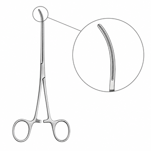 เครื่องมือผ่าตัดหลอดเลือดหัวใจและหลอดเลือดดำ DeBAKEY Clamp Curved Shanks Curved Jaw ขนาด 4.5 ซม. รวมความยาว 5 นิ้ว (12.7 ซม.) ยี่ห้อ ZETOMEDPRO - Product Image 5