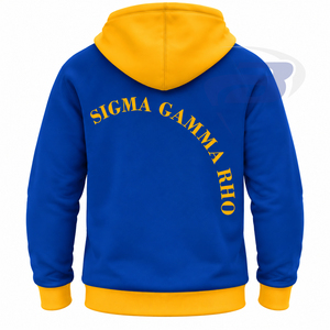 Sudadera con Capucha Azul para Hombre de la Hermandad Sigma Gamma Rho con Bolsillo Amarillo Tipo Canguro, Sudadera Informal con Bloques de Color 1922 para Mujer, Sudadera con Capucha de Invierno - Product Image 2
