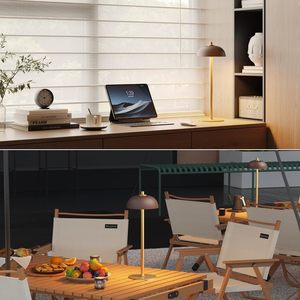 Wireless LED <b>Table</b> Lamp Set 2PCS Rechargeable 5000mAh <b>Battery</b> Metal Finish <b>Light</b> with Step less Dimming 3 Colour Modes - Product Image 5