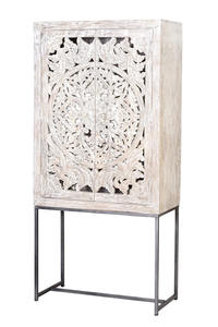 ตู้เก็บของไม้เนื้อแข็ง 2 บาน แบบโมเดิร์น ตู้เสื้อผ้าห้องนอน ตู้เก็บของห้องนั่งเล่น เฟอร์นิเจอร์แกะสลักด้วยมือ - Product Image 4