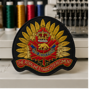 THE ROYAL WESTMINISTER REGIMENT High Quality Lace Embroidered Patch <b>Sew</b>-On Fabric Badge Circular Luxury Design for Garment - Product Image 4